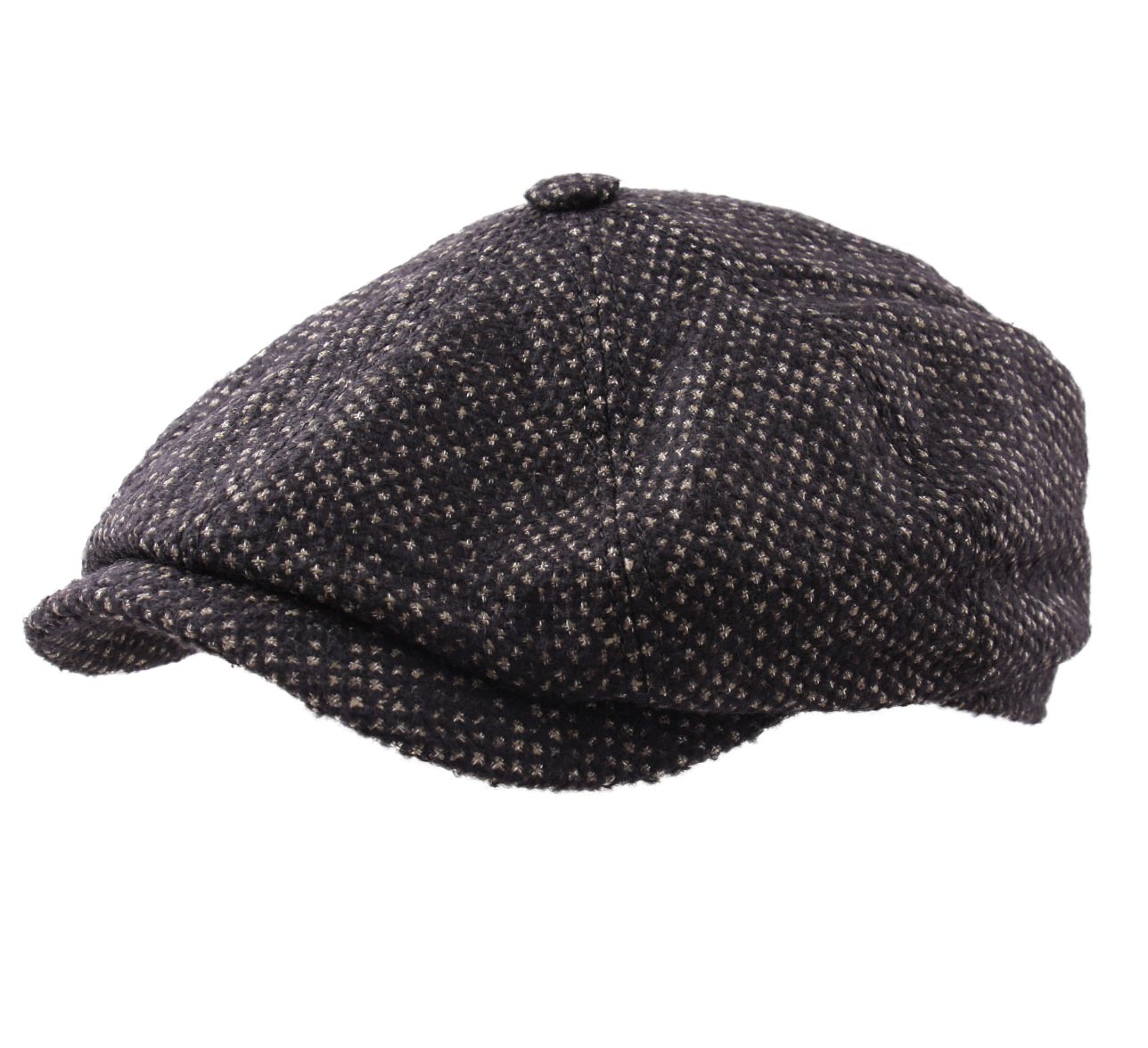 News Boy Hat Velvet Burnout Floral Black Gray Wool Blend Beret Cabby NWT DC745 